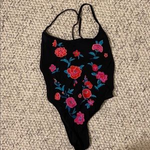 Floral one piece swim suit